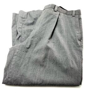 Joseph Abboud Short Leg Wool Dress Pants 37/25 Gray Pleated Mid Rise‎